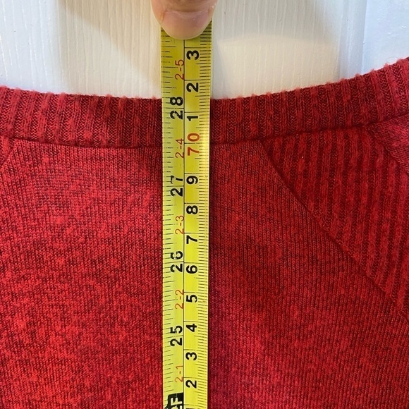 FYVE Long Sleeve Sweater Lightweight Heathered Red Women's Size L - Picture 7 of 8